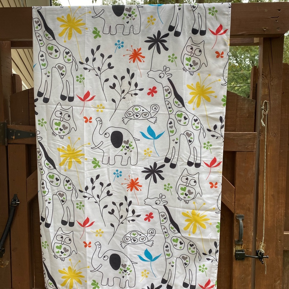 Kids animal shower curtain. 70x72 Like new.